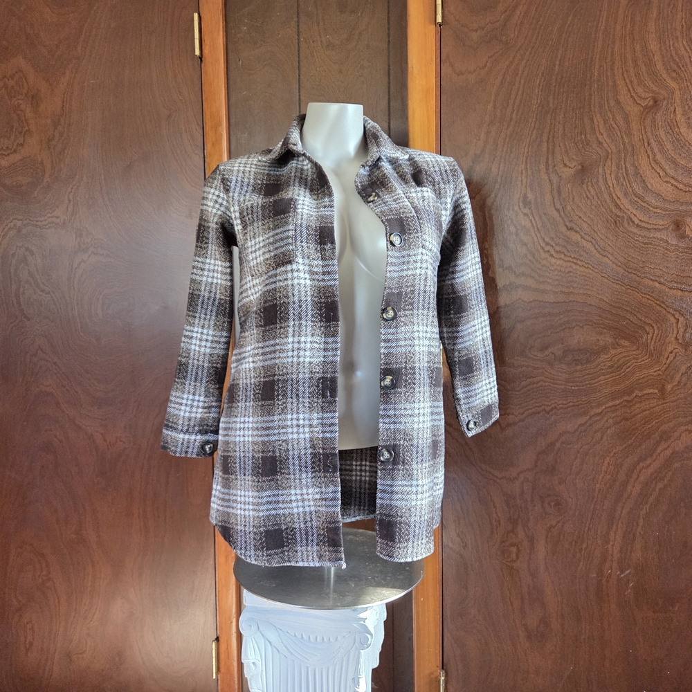 Plaid Button Down Shirt - Brown